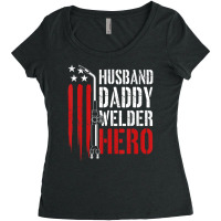 Proud Welding Husband Daddy Welder Hero Weld Father's Day Women's Triblend Scoop T-shirt | Artistshot