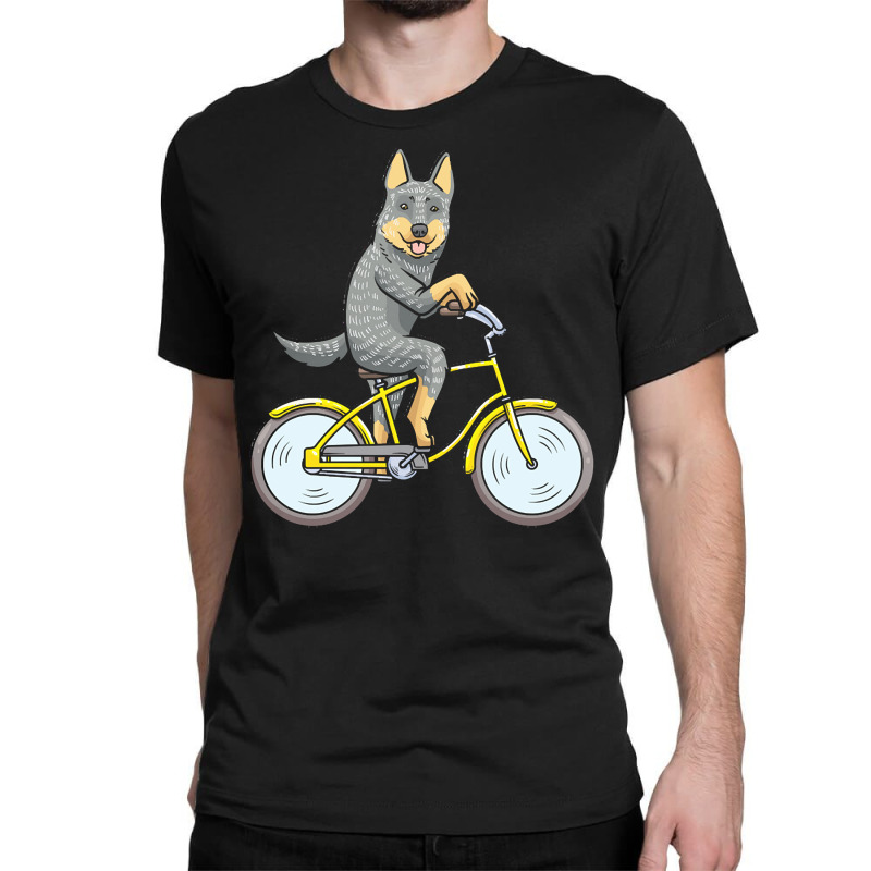 Australian Cattle Dog T  Shirt Australian Cattle Dog Dog With Bike T Classic T-shirt by hintzreanna771 | Artistshot