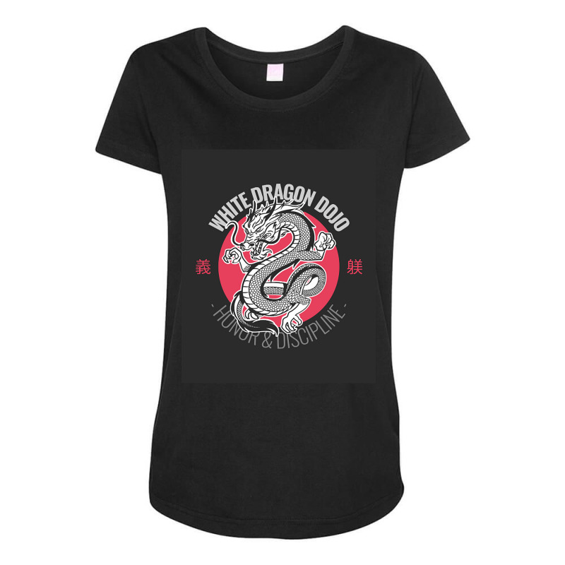 White Dragon Dojo Maternity Scoop Neck T-shirt by Pannell Quintero | Artistshot