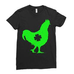 shamrock saint patricks day t  shirt chicken shamrock st patricks day Ladies Fitted T-Shirt | Artistshot