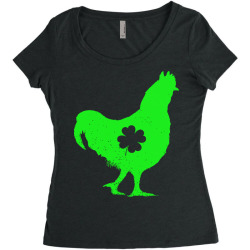 shamrock saint patricks day t  shirt chicken shamrock st patricks day Women's Triblend Scoop T-shirt | Artistshot