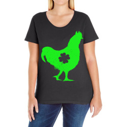 shamrock saint patricks day t  shirt chicken shamrock st patricks day Ladies Curvy T-Shirt | Artistshot