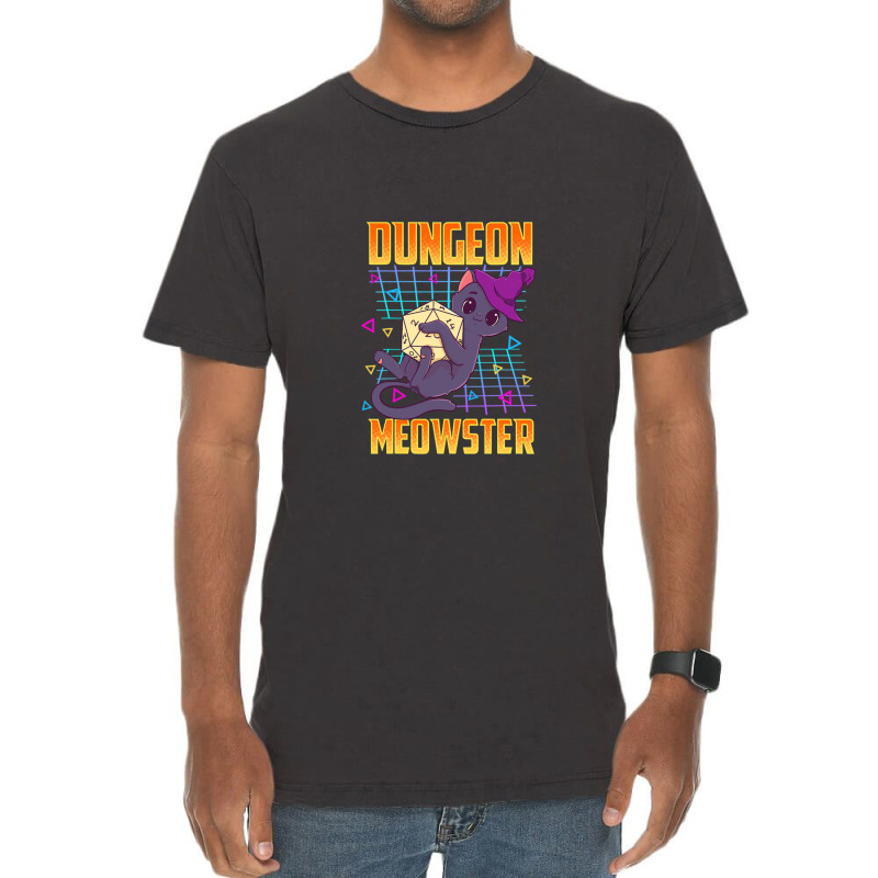 Dungeon Meowster Tabletop Gamer Silly Vintage T-shirt | Artistshot