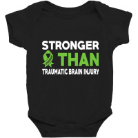 Stronger Than Traumatic Brain Injury Awareness Warrior Baby Bodysuit | Artistshot