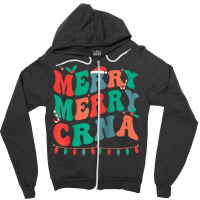 Merry Certified Registered Nurse Anesthetist Christmas Raglan Baseball Zipper Hoodie | Artistshot