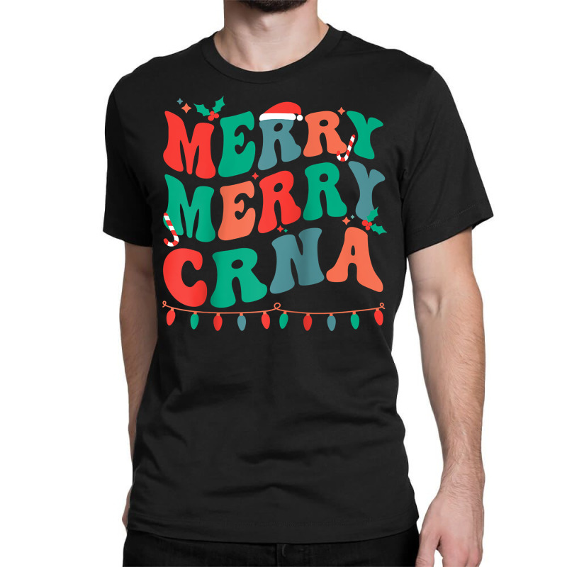 Merry Certified Registered Nurse Anesthetist Christmas Raglan Baseball Classic T-shirt | Artistshot