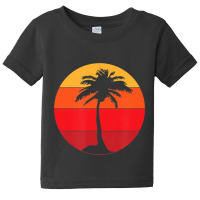 Pacific Ocean Beach Palm Tree Sun Retro Vintage Baby Tee | Artistshot