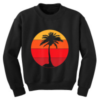 Pacific Ocean Beach Palm Tree Sun Retro Vintage Youth Sweatshirt | Artistshot