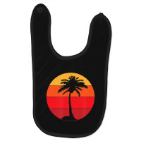 Pacific Ocean Beach Palm Tree Sun Retro Vintage Baby Bibs | Artistshot