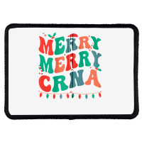 Merry Certified Registered Nurse Anesthetist Christmas Zip Hoodie Rectangle Patch | Artistshot