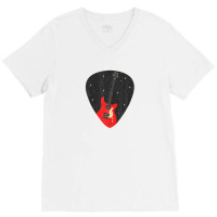 Vintage Music Guitar Pick String Instrument V-neck Tee | Artistshot