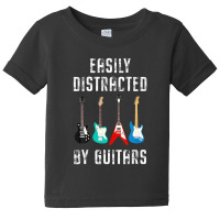 Vintage Music Easily Distracted Guitars String Instrument Baby Tee | Artistshot