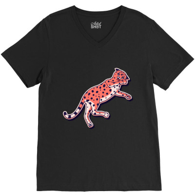 Domestic Kitty V-neck Tee Designed By Roger