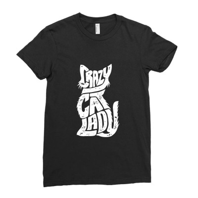 Crazy Cat Lady Ladies Fitted T-shirt Designed By Ilal