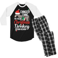 Dominick The Christmas Donkey Italian Christmas Donkey Men's 3/4 Sleeve Pajama Set | Artistshot