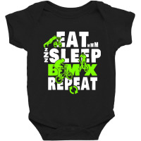 Eat Sleep Bmx Repeat Funny Bicycle Gift Motocross Baby Bodysuit | Artistshot