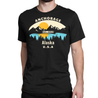 Anchorage Alaska Souvenir Mountain Sunset River Classic T-shirt | Artistshot