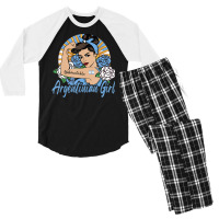 Argentina Girl Argentinian Mujer Argentine Flag Men's 3/4 Sleeve Pajama Set | Artistshot