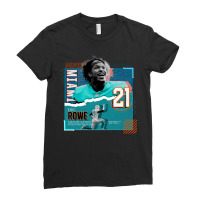 Eric Rowe Football Paper Poster Dolphins Ladies Fitted T-shirt | Artistshot