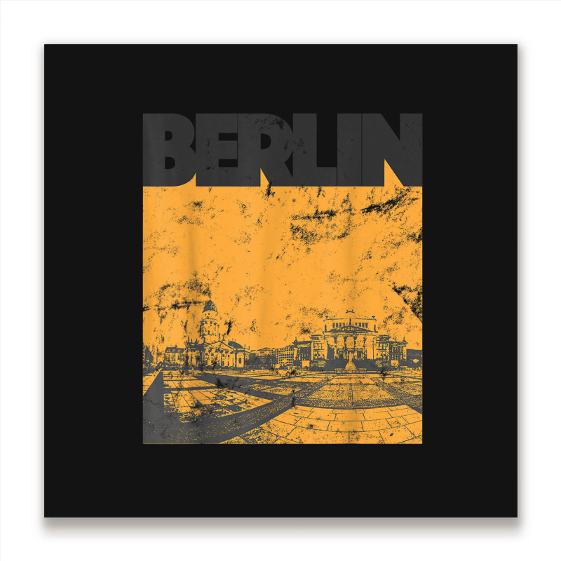 Vintage 70s Style Berlin Germany Metal Print Square | Artistshot