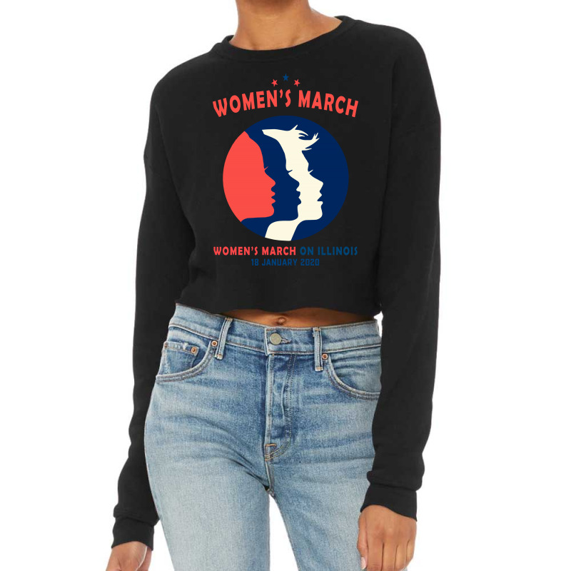 Women's March On Illinois Cropped Sweater by Creative Tees | Artistshot