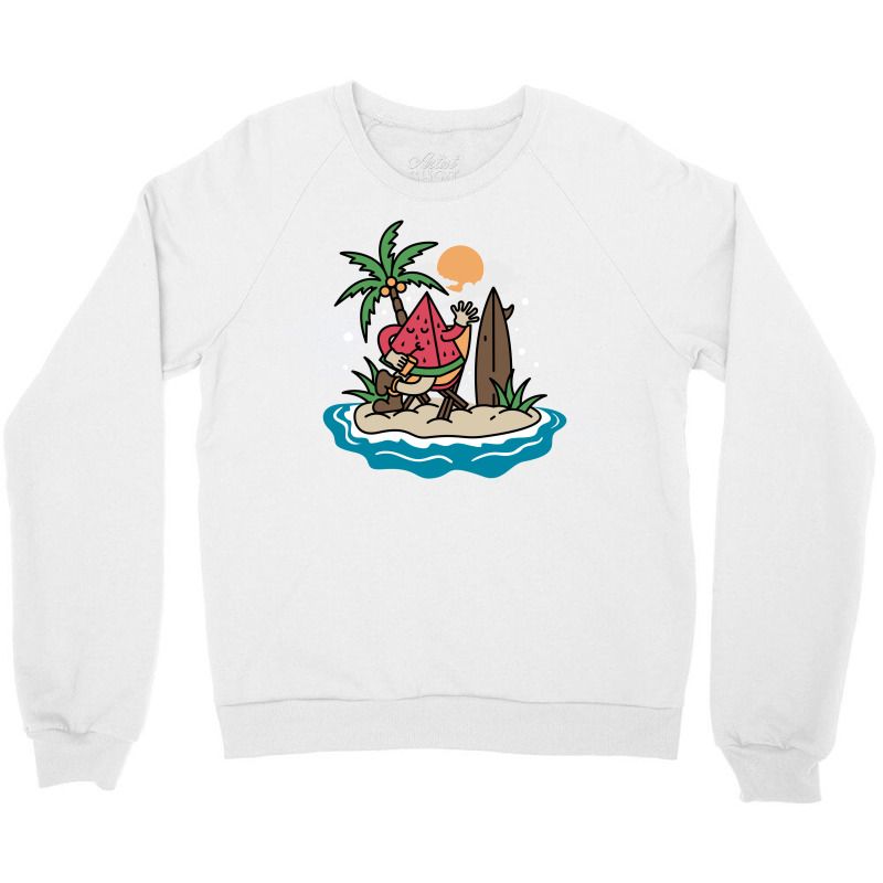 Watermelon Beach Crewneck Sweatshirt | Artistshot