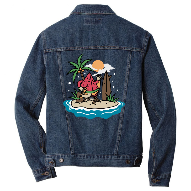 Watermelon Beach Men Denim Jacket | Artistshot