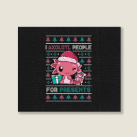 Cute Christmas Axolotl I Axolotl People For Presents Landscape Canvas Print | Artistshot