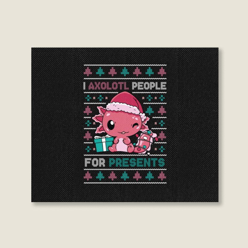 Cute Christmas Axolotl I Axolotl People For Presents Landscape Canvas Print | Artistshot