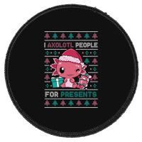 Cute Christmas Axolotl I Axolotl People For Presents Round Patch | Artistshot