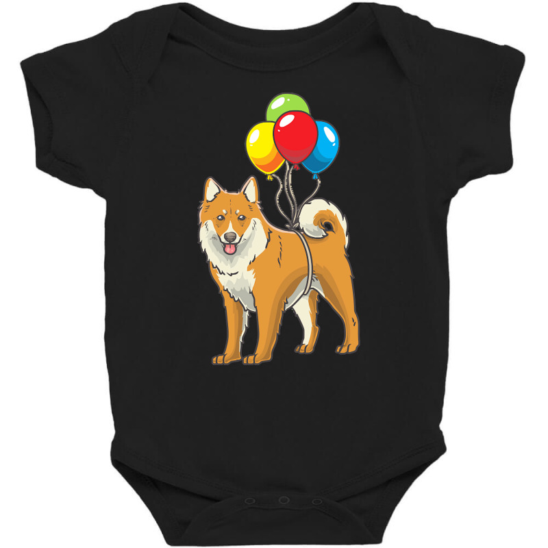 Dog Lover T  Shirt Icelandic Sheepdog Dog With Ballons T  Shirt Baby Bodysuit by greenholttroy502 | Artistshot