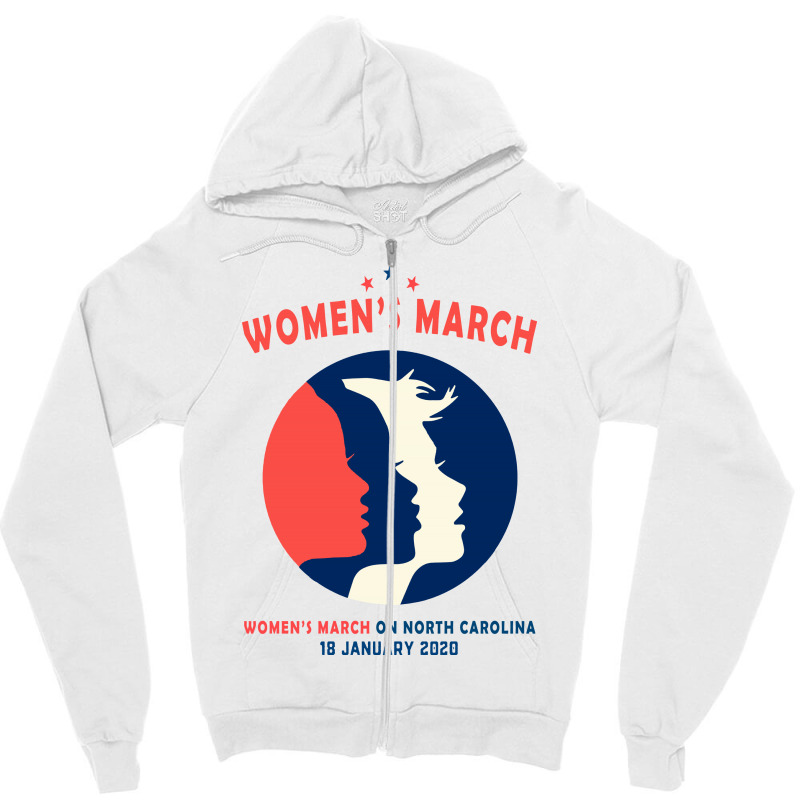 Women's March On North Carolina Zipper Hoodie | Artistshot