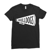 Vintage Megaphone Canton Bulldogs White Bulldogs Wordmark Ladies Fitted T-shirt | Artistshot