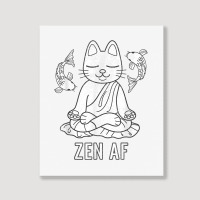 Zen Af Funny Meditating Cat Spiritual Yoga Gift For Women Portrait Canvas Print | Artistshot