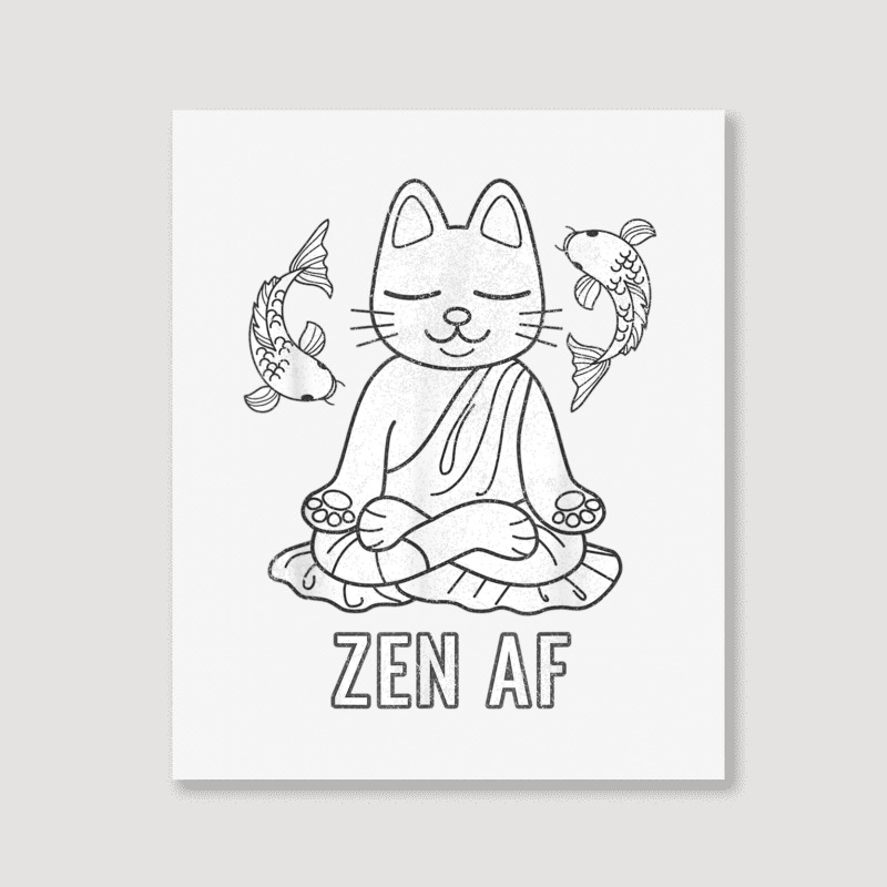 Zen Af Funny Meditating Cat Spiritual Yoga Gift For Women Portrait Canvas Print | Artistshot