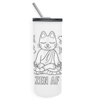 Zen Af Funny Meditating Cat Spiritual Yoga Gift For Women Skinny Tumbler | Artistshot