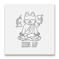 Zen Af Funny Meditating Cat Spiritual Yoga Gift For Women Metal Print Square | Artistshot