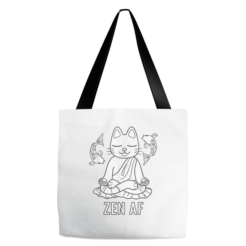 Zen Af Funny Meditating Cat Spiritual Yoga Gift For Women Tote Bags | Artistshot