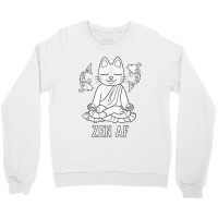 Zen Af Funny Meditating Cat Spiritual Yoga Gift For Women Crewneck Sweatshirt | Artistshot