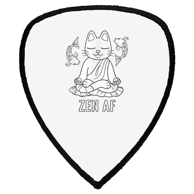 Zen Af Funny Meditating Cat Spiritual Yoga Gift For Women Shield S Patch | Artistshot