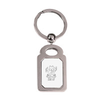 Zen Af Funny Meditating Cat Spiritual Yoga Gift For Women Silver Rectangle Keychain | Artistshot