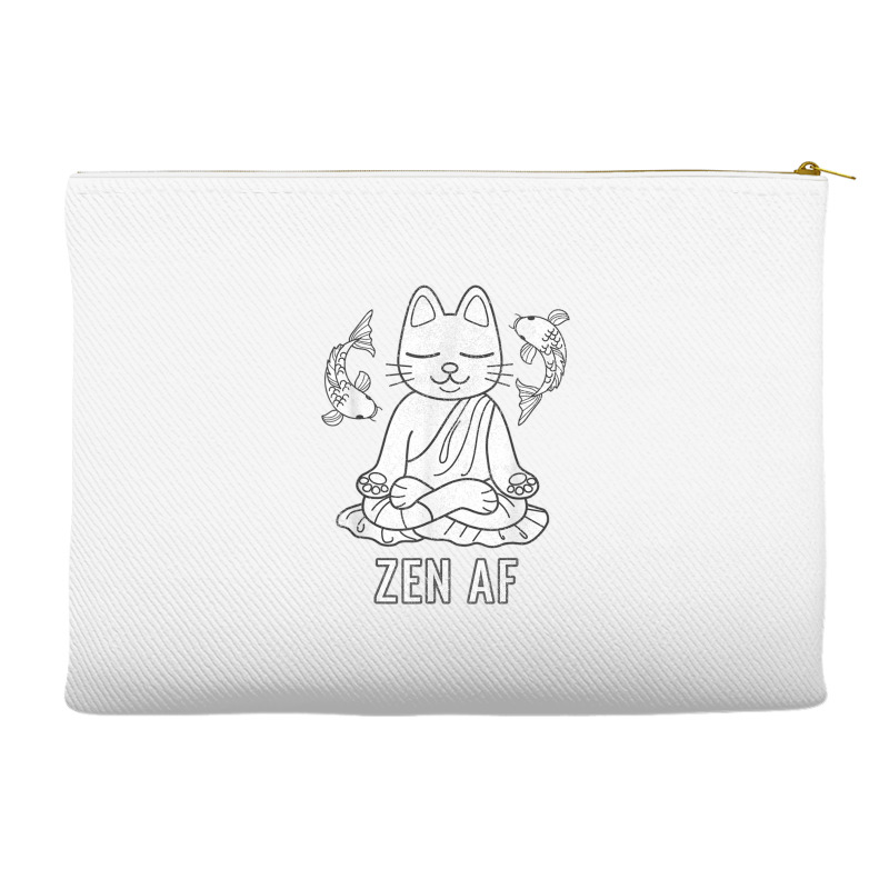 Zen Af Funny Meditating Cat Spiritual Yoga Gift For Women Accessory Pouches | Artistshot