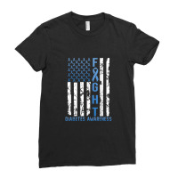 Support Fight Usa Flag Type 2 Type 1 Diabetes Awareness Ladies Fitted T-shirt | Artistshot