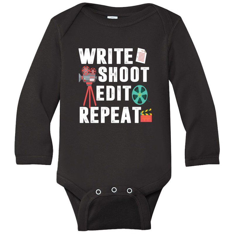 Filming Films Director Actor Actress Spectator Cinema Television Strea Long Sleeve Baby Bodysuit | Artistshot