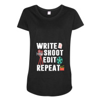 Filming Films Director Actor Actress Spectator Cinema Television Strea Maternity Scoop Neck T-shirt | Artistshot