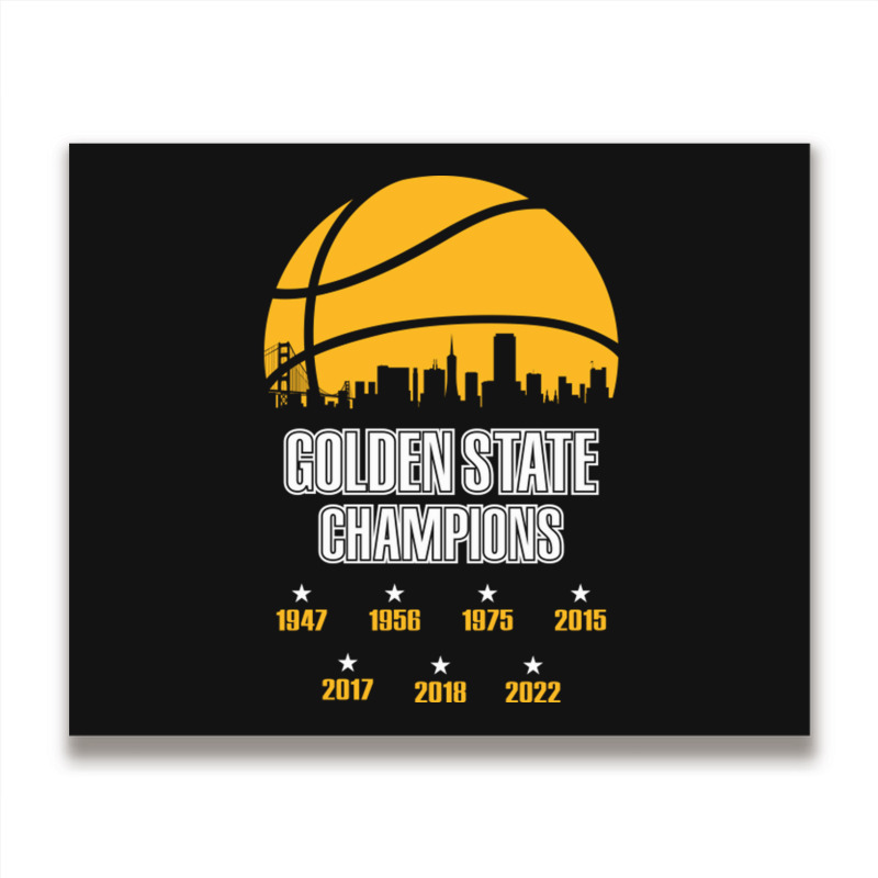 Golden 2022 Basketball For Men Women Warriors Friend Metal Print Horizontal | Artistshot