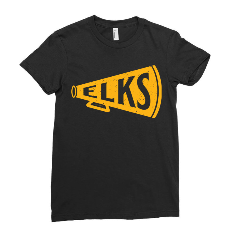 Vintage Megaphone Edmonton Elks Yellow Elks Wordmark Ladies Fitted T-Shirt by JeremyHurley | Artistshot