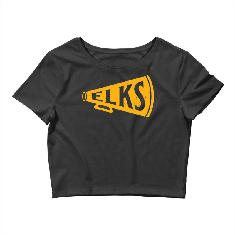 Vintage Megaphone Edmonton Elks Yellow Elks Wordmark Crop Top by JeremyHurley | Artistshot