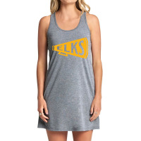 Vintage Megaphone Edmonton Elks Yellow Elks Wordmark Tank Dress | Artistshot