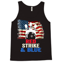 Patriotic Bowling 4th Of July Red Strike & Blue Usa Flag Tank Top | Artistshot